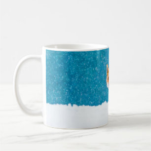 Caneca De Café Raposa no inverno. Raposa vermelha, Vulpes vulpes,