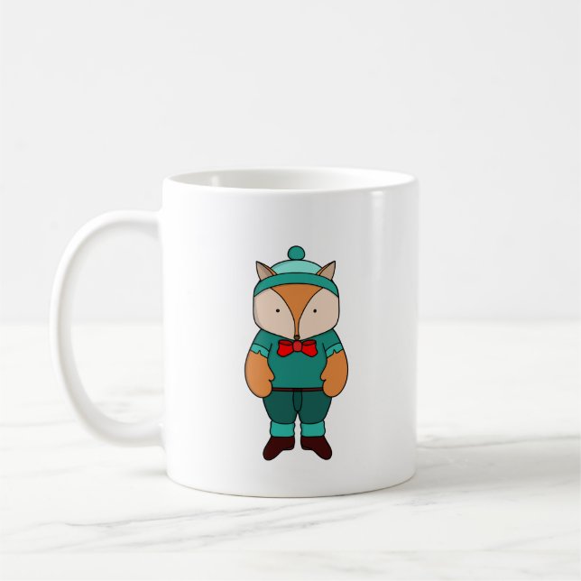Caneca De Café Raposa verde branca (Esquerda)