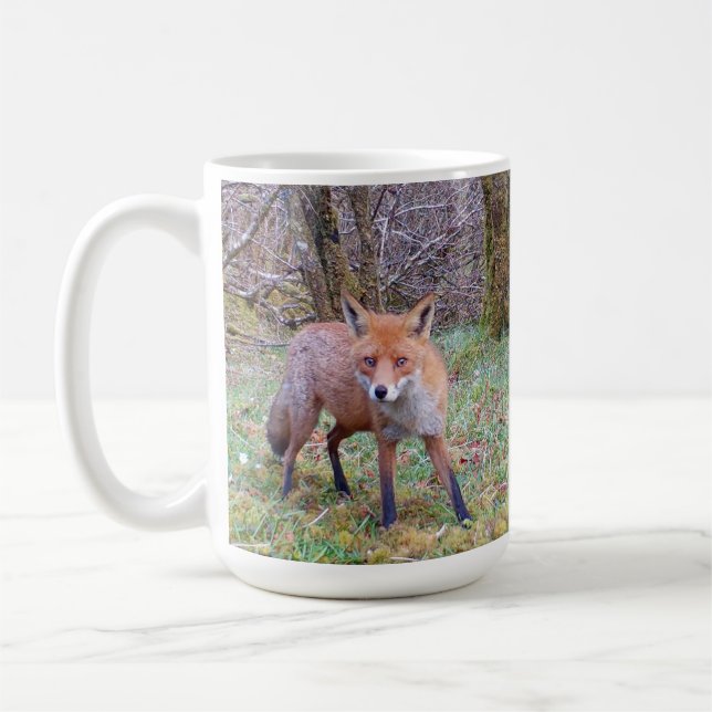 Caneca De Café Raposa Vermelha Fofa Olhar Intenso Animal Silvestr (Esquerda)