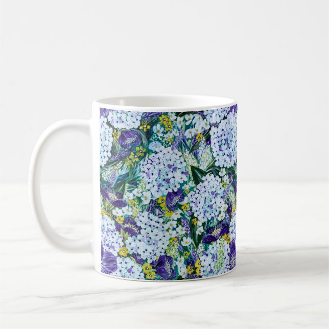 Caneca De Café Rapsódia - Hydrangea e Poppy Floral Mug (Esquerda)