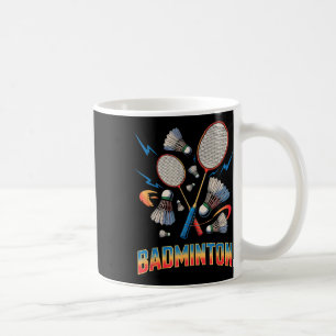Caneca De Café Raquete de peteca de jogador de badminton vintage