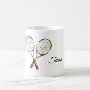 Caneca De Café Raquetes de Tênis Esportivo