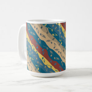 Caneca De Café Rascunhos Coloridos de Notas de Música