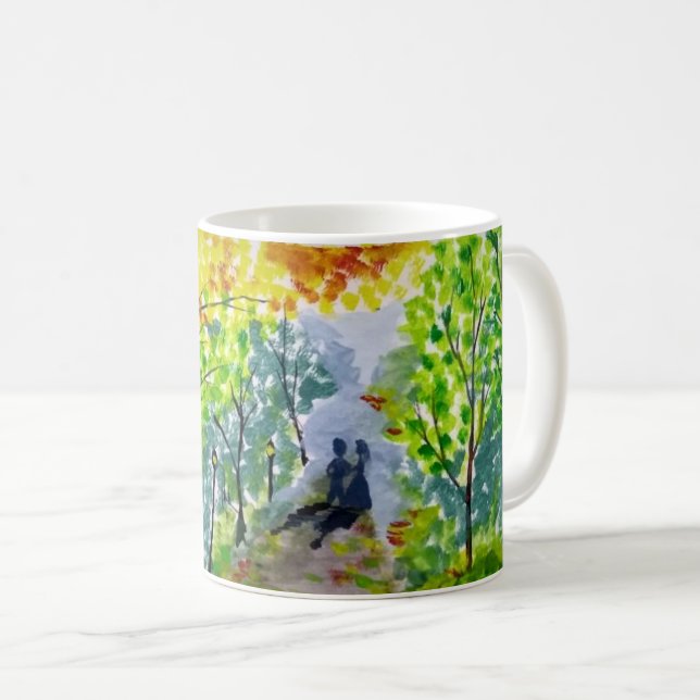 Caneca De Café Rashmi, cafeteira romântica (Frente Esquerda)