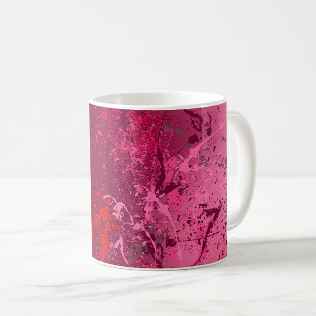 Caneca De Café Raspberry Flurry: Abstract spatter art (Frente Esquerda)