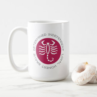 Caneca De Café Raspberry Red Scorpio Traça Zodiac Star Sign Coff