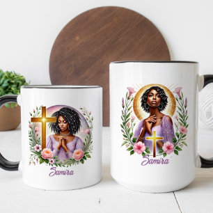 Caneca De Café Rasta Rasta Floral Cristã Oradora Etnica Roxana