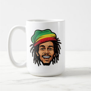 Caneca De Café Rasta Roots & Reggae Rhythms - Ícone Bob Marley
