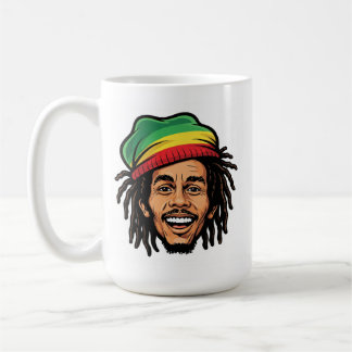 Caneca De Café Rasta Roots & Reggae Rhythms - Ícone Bob Marley