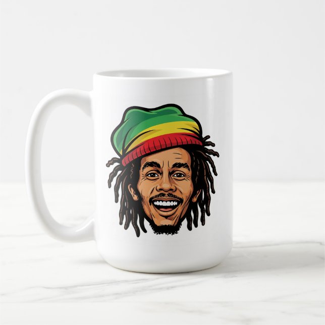 Caneca De Café Rasta Roots & Reggae Rhythms - Iconic Bob Marley (Esquerda)