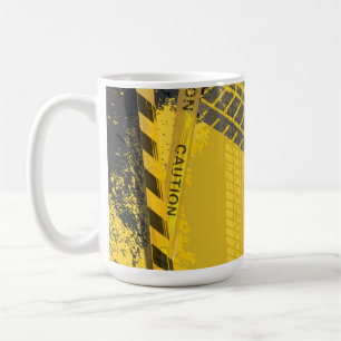 Caneca De Café Rastreio preto amarelo de pneus