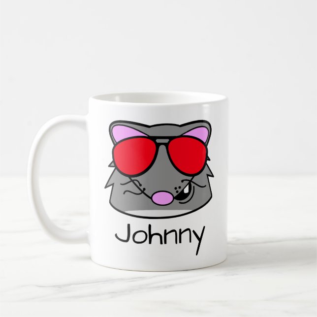 Caneca De Café Rat Doodle Face Personalizada Coffee (Esquerda)