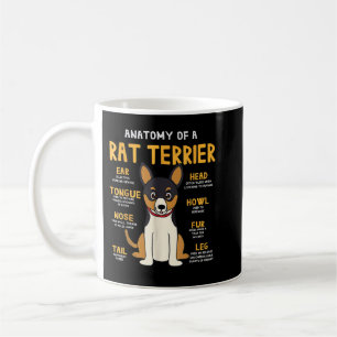 Caneca De Café Rat Terrier Anatomy Engraçado Cachorro Mãe Pai