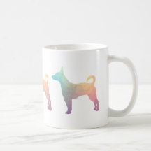 Rat Terrier Colorful Geométrico Pattern Silhouette