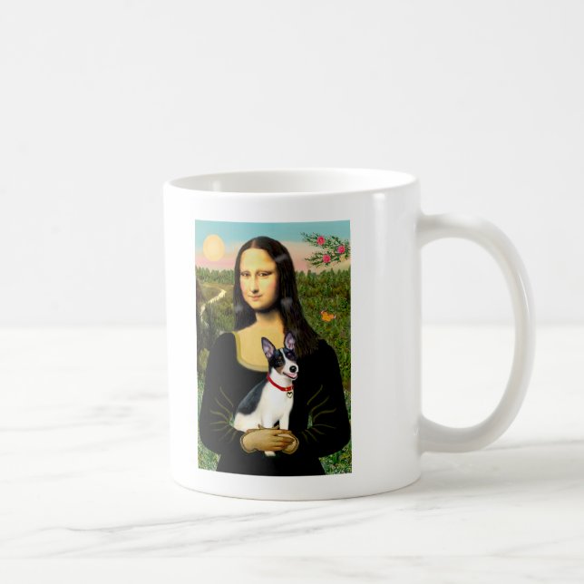 Caneca De Café Rat Terrier - Mona Lisa (Direita)