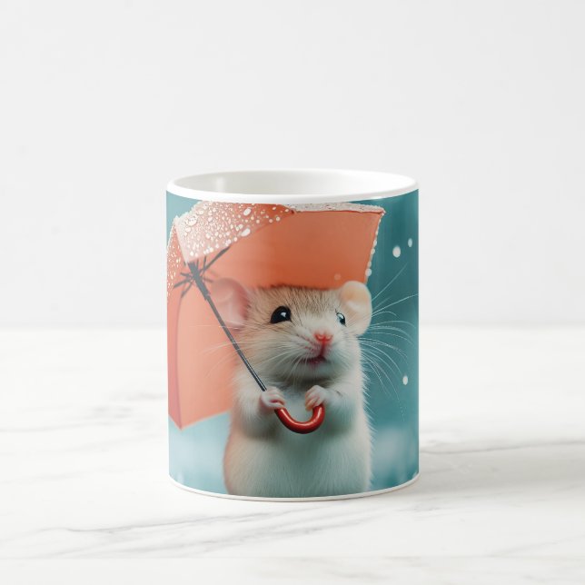 Caneca De Café Rato com Guarda-chuvas na chuva: Cena do Dia Chuva (Centro)
