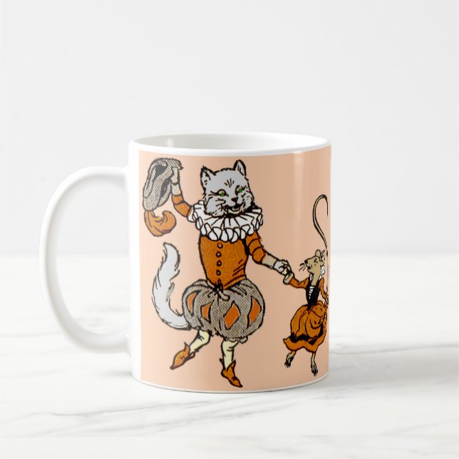 Caneca De Café rato dançando com um gato (Esquerda)