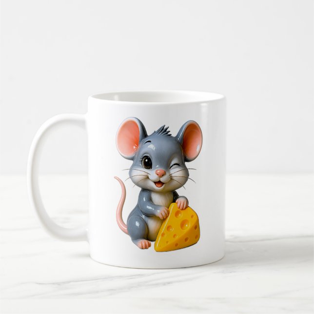 Caneca De Café Rato de Desenho Adorável (Esquerda)