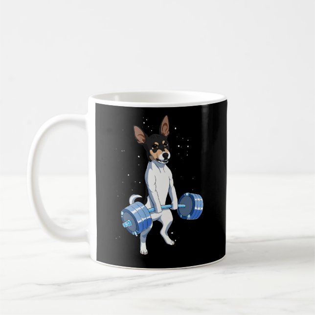 Caneca De Café Rato de levantamento de peso do cão Terrier (Esquerda)