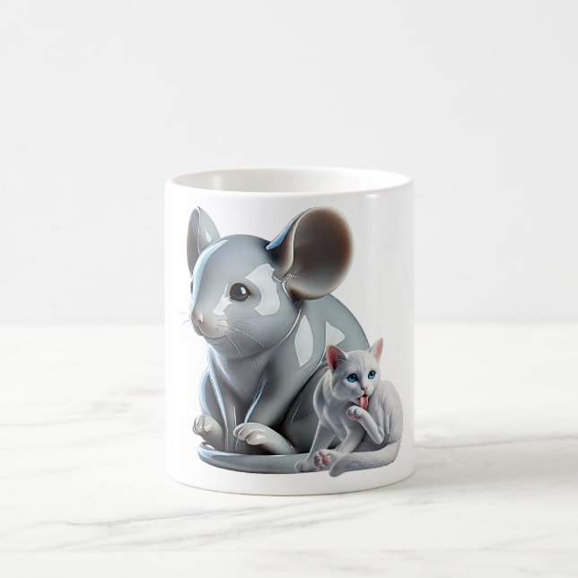 Caneca De Café “Rato Gigante & Gatinho (Centro)