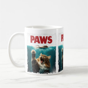 Caneca De Café Rato Humorístico de Gato Paródico PWS, caçando o R