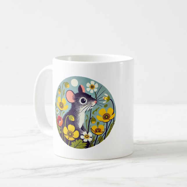 Caneca De Café Rato Retro (Frente Esquerda)