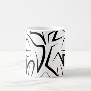 Caneca De Café Rato Tribal Negro e Branco
