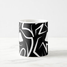 Caneca De Café Rato Tribal Negro e Branco