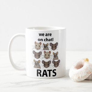 Caneca De Café Ratos Animais Que Estamos No Chat De Ratos Engraça