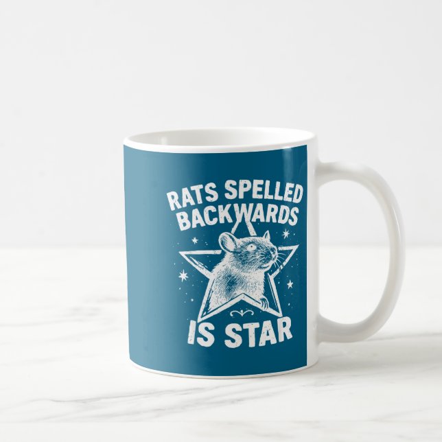 Caneca De Café Rats Spelled Backwards Is Star  (Direita)
