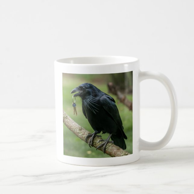 Caneca De Café Raven em uma Ramificação com Chave (Direita)
