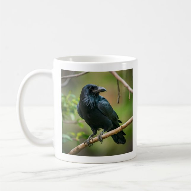 Caneca De Café Raven em uma ramificação de árvore (Esquerda)