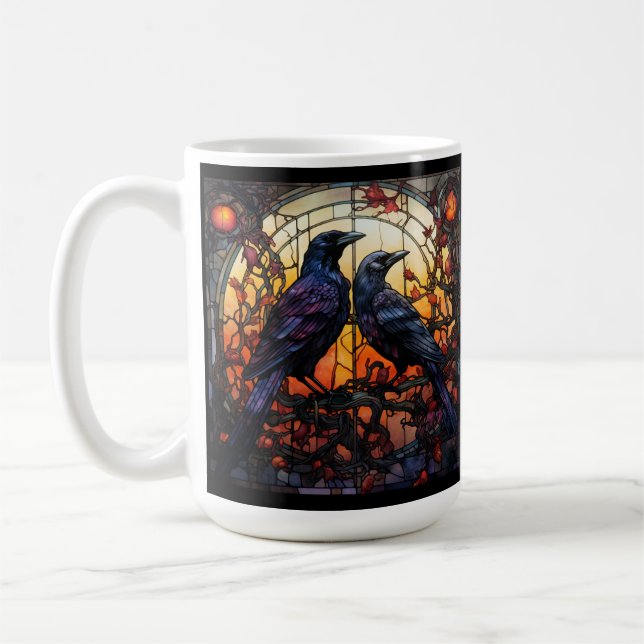 Caneca De Café Ravens de Vidro Estreito (Esquerda)