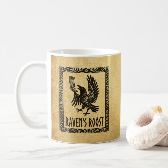 Caneca de Café Raven's Roost Pub Wick Escócia (Com Donut)