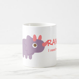 Caneca De Café Rawr, eu preciso a água, dinossauro engraçado do