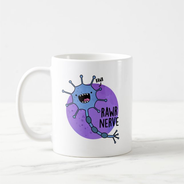 Caneca De Café Rawr Nerve Funny Neuron Nerve Pun (Esquerda)