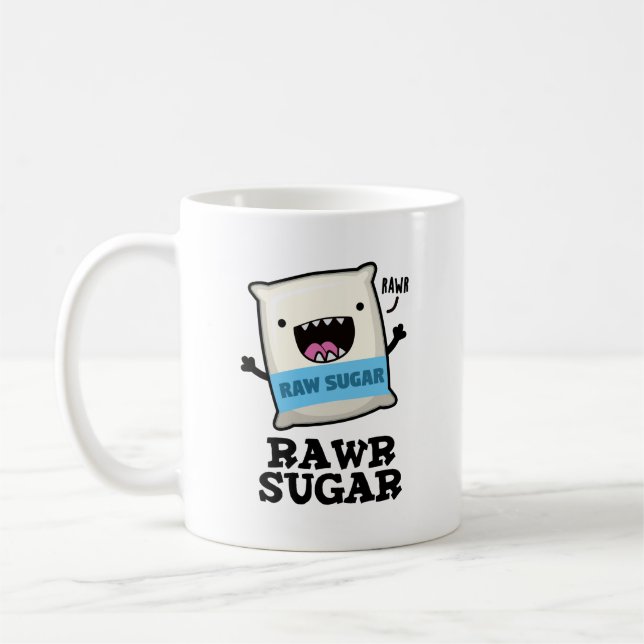 Caneca De Café Rawr Sugar Funny Comida Pun (Esquerda)