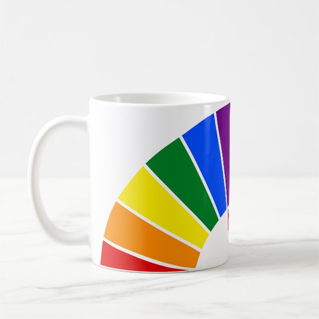 Caneca De Café RAYS DO BOTÃO RAINBOL + sinal ou texto (Esquerda)