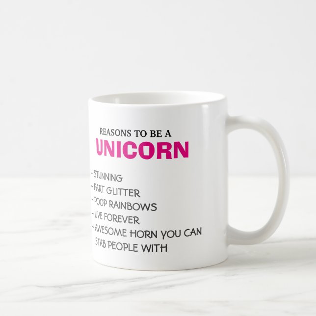 Caneca De Café Razões ser um unicórnio (Direita)