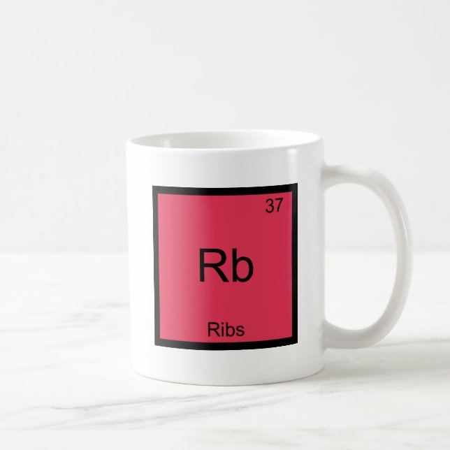Caneca De Café Rb - Costelas Símbolo do Elemento Químico Divertid (Direita)