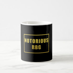 Caneca De Café RBG notório - Homenagem Feminista Dourada e Negra