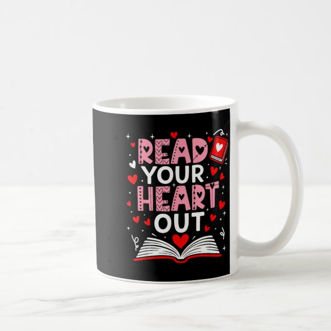 Caneca De Café Read Your Heart Out Valentine Reading Book Girl Ki (Direita)