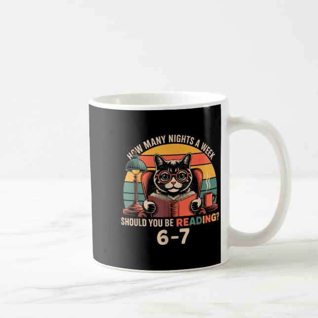 Caneca De Café Reading 67 Meme Englieacher In Funny 67 Retro Cat  (Direita)