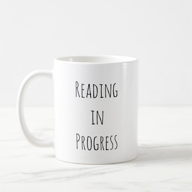 Caneca De Café Reading in Progress Minimalist Book Lover  (Esquerda)