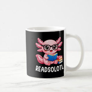 Caneca De Café Readsolotl fofo kawaii axolotl engraçado lendo liv