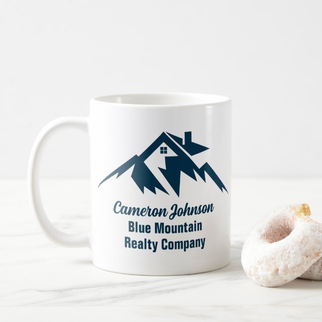 Caneca De Café Realçador Personalizado de Empresa Imobiliária de  (Com Donut)