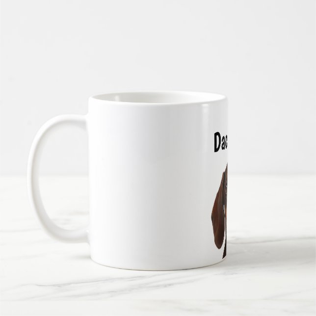 Caneca De Café Realistic Dachshund Full Wrap 11oz Mug | Custom Up (Esquerda)