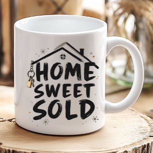 Caneca De Café Realtor Home Sweet Vendeu Agente Imobiliário Broke