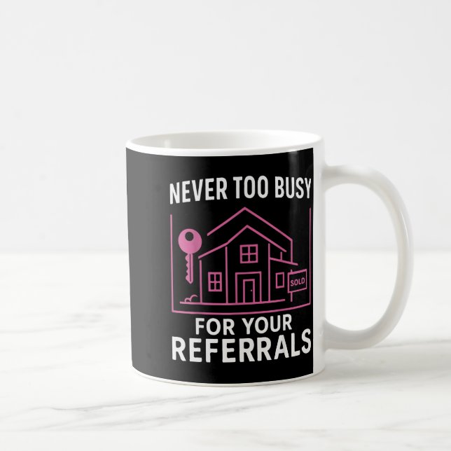 Caneca De Café Realtor Never To Busy For Your Referrals  (Direita)