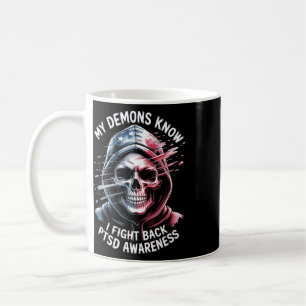 Caneca De Café Reaper Ptsd Meus Demônios Sabem Que Eu Luto Saúde